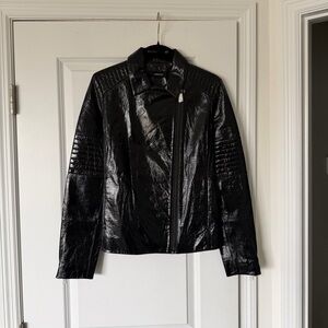 J Brand Black Patent Leather Jacket